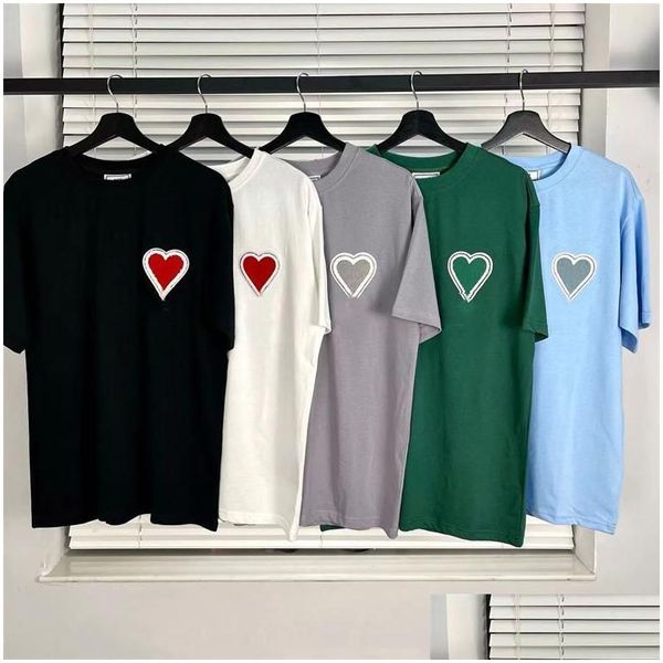 T-shirt da uomo T-shirt da uomo Estate 100% cotone Corea Moda T Shirt Uomo/Donna Causale O-Collo T-shirt basic Maschile Top Drop Delivery Ap Dhcu3