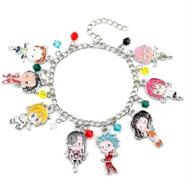 Link Chain Os Sete Pecados Capitais Meliodas Elizabeth Liones Charme Pulseira Escanor Leão Merlin Javali Gowther Cabra Rei Ban Jewelry227Z