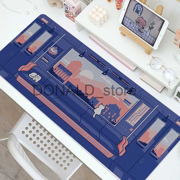 Tappetini per mouse Poggiapolsi Simpatico Giappone Gatto Tappetino per mouse Grande Gamer Mousepad Tappetino da scrivania Accessori da gioco per computer Tappeto artistico 900x400 Tappetini da gioco Tappetino da ufficio Anime J231215