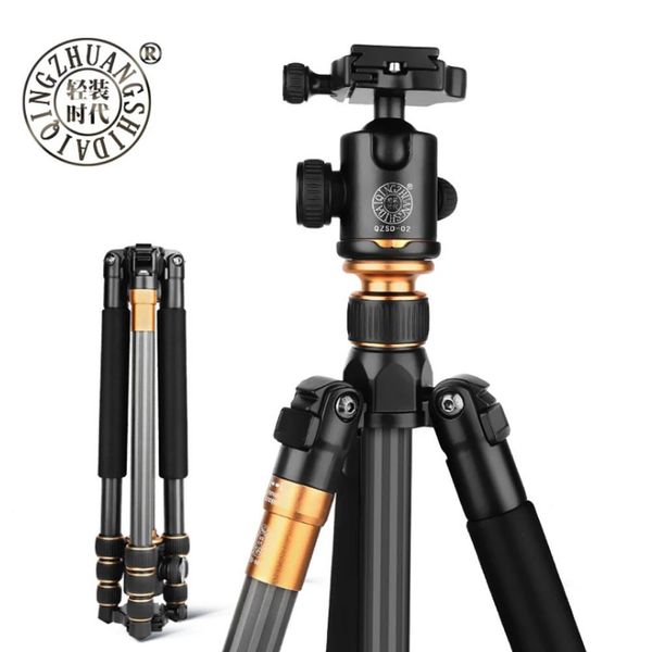 Aksesuarlar Orijinal Sıcak Beike qzsd Q999C Profesyonel Fotoğrafik Taşınabilir Karbon Fiber Tripod Kiti Monopod Stand Top Kafası DSLR Kamera