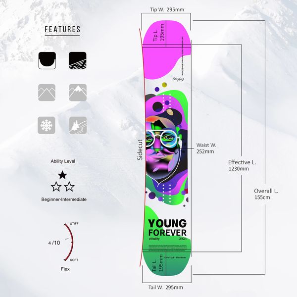 Rodeln MYOUTH Outdoor Sports Board Skiing Plate Park Smooth Freestyle Custom Bindings Snowboard 231215