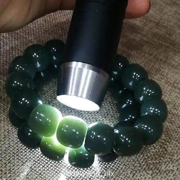 Braccialetti Bracciale in giada verde nero hetian naturale braccialetto perline braccialetti in giada giadite gioielli in giada braccialetto natalizio 13 * 14mm