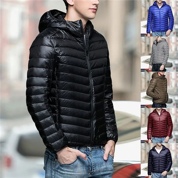 Piumino da uomo Jodimitty Uomo Autunno Inverno Moda Piumini corti Arrivo Piumino ultraleggero Piumino ripiegabile portatile 231215