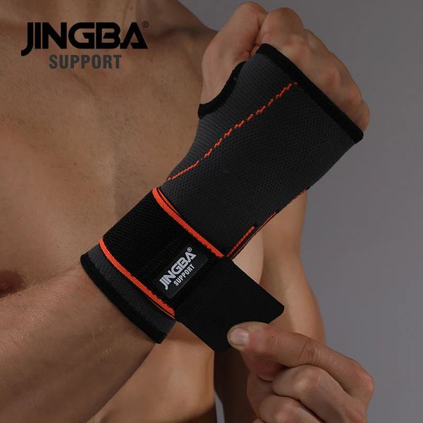 Equipamento de proteção JINGBA SUPORTE 1 PCS Equipamento de proteção esportiva de alta qualidade Suporte para envoltórios de mão para levantamento de peso Suporte para pulseira de bandagem 231216
