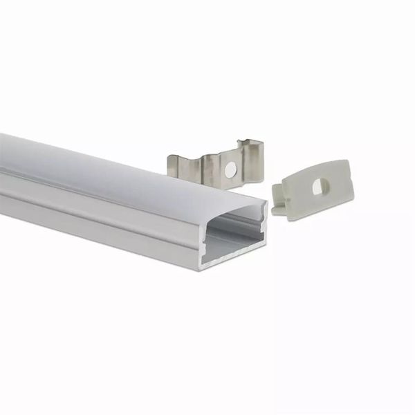 Carcaça de luz de barra Perfil led de alumínio em forma de U com iluminação de cobertura leitosa para decoração interna de tira265x