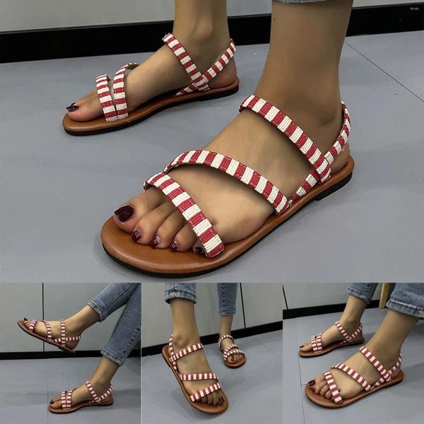 Повседневные женские сандалии на полой подошве, пляжные тапочки, туфли на плоской подошве, женские туфли на маленьком каблуке в стиле ретро, S 89935 51992 23102