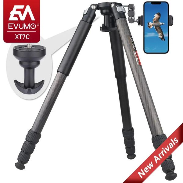 Aksesuarlar karbon fiber tripod DSLR kamera ağır hizmet tipi profesyonel cep telefonu tripod standı 75mm kase adaptörü maksimum tüp 32.5mm xt7c