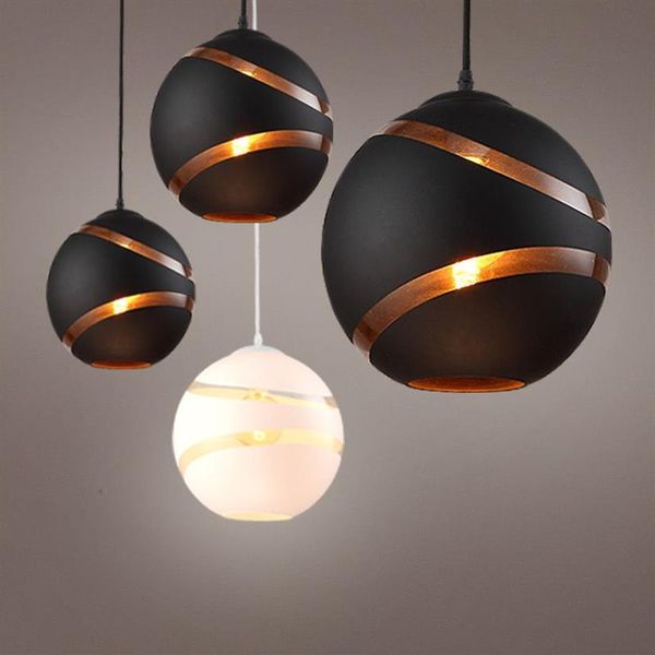 Lampade a sospensione nordiche Luci a sfera in vetro rotonde E27 LED Lampada a sospensione a sospensione Apparecchio Loft Soggiorno per bambini238l