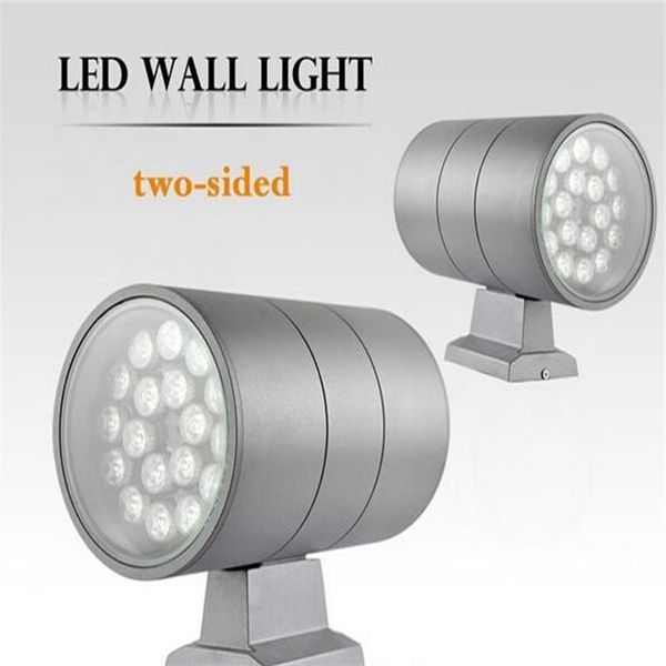 Duvar montaj lambası LED 36W Yukarı Yan Silindir Alüminyum Dolumbia Açık su geçirmez IP65 Spot Lights Lampara Kırmızı Yeşil Sıcak Beyaz C240F
