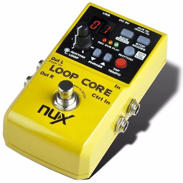 Mixer Nux Loop Core Pedal de efeito de guitarra Pedal Looper de guitarra 6 horas de tempo de gravação 99 memórias de usuário padrões de tambor embutidos