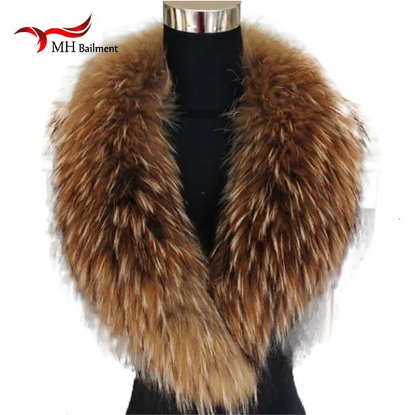 Lenços Cor Natural Raccoon Fox Real Fur Collar Cachecol Genuíno Tamanho Grande Lenços Warp Xale Pescoço Aquecedor Roubou Silenciador com Clip Loops # 6 231215