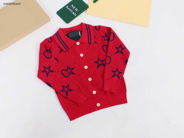 Yeni bebek kazak Sonbahar/Kış Pentagonal Jacquard Kids hırka boyutu 100-150 Tasarımcı Örme Turlu Kız Boy Ceket Dec05