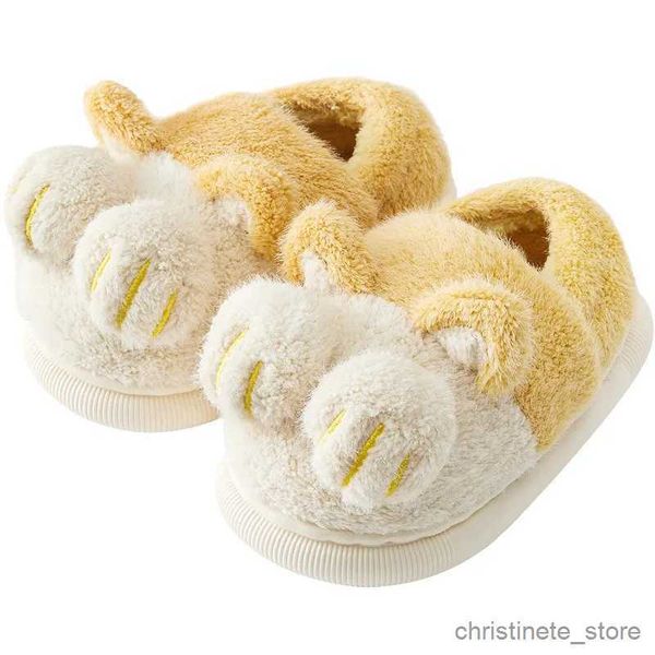 Slipper CAPSELLA KIDS Jungen Herbst Winter Weichkorallen Fleece Hausschuhe Schuhe Kinder Mädchen Süße Katze Flache Hausschuhe 15-25 cm R231216