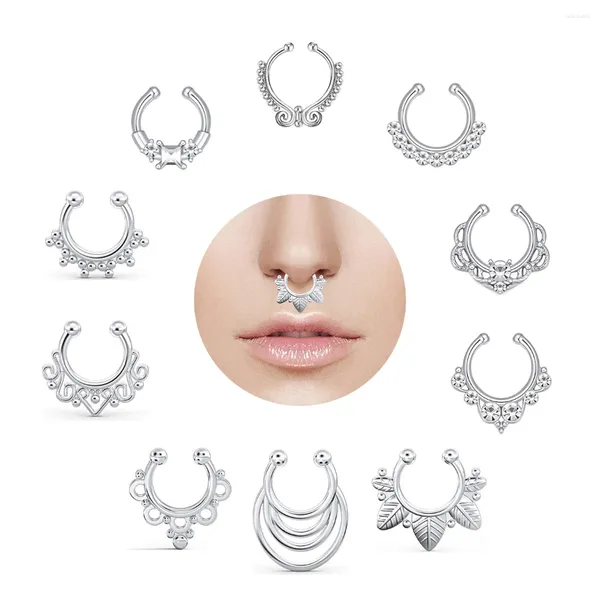 Collana Orecchini Set 10 Pezzi Di Elegante Semplice E Versatile Anello Finto Al Naso Da Donna Senza Piercing Zircone Quadrato Diametro Interno 8 Mm