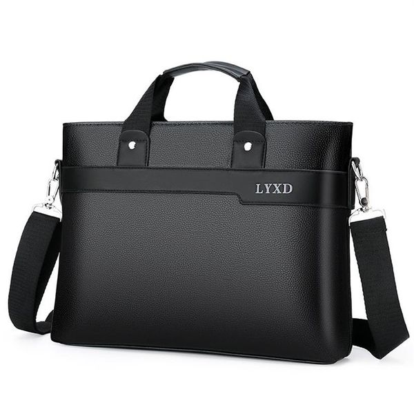 Портфель Jun, сумка на плечо, сумка для ноутбука, мужская кожаная папка для документов формата А4, дизайнерская сумка-тоут с цепочкой для деловых поездок Messenger318I