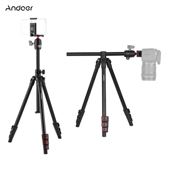 Acessórios Andoer Q160H Câmera Tripé Montagem Horizontal Tripé de Viagem Profissional Panorâmica Bola Cabeça para Câmeras DSLR ILDC Smartphone