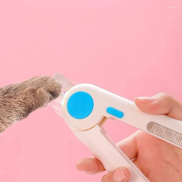 Vestuário para cães Pet Grooming Limpeza Suprimentos Cat Nail Sharpener Clippers Tesoura Meia Lua Incisão Arquivo Embutido