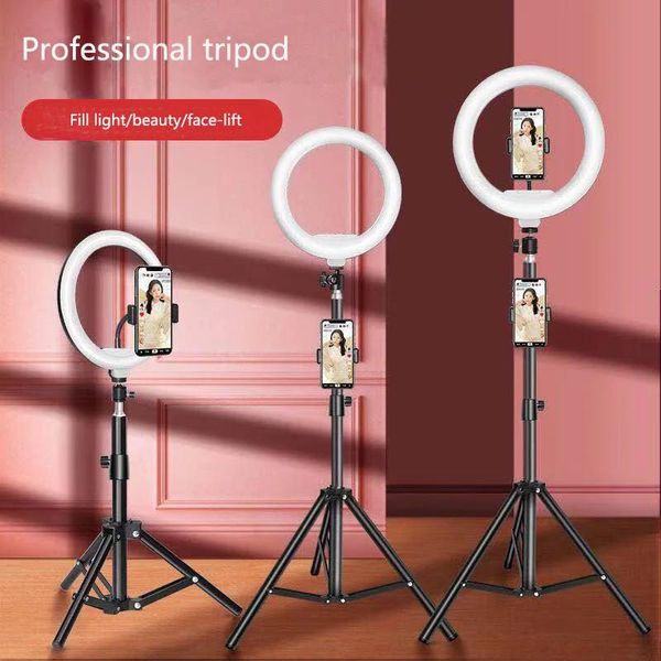 Tutucular Telefon için Profesyonel Tripod, Canlı Video Fotoğrafçılığı için Halka Işık Uzaktan Kumanda İstikrarlı Selfie Tripods Mobil Tutucu Lamba