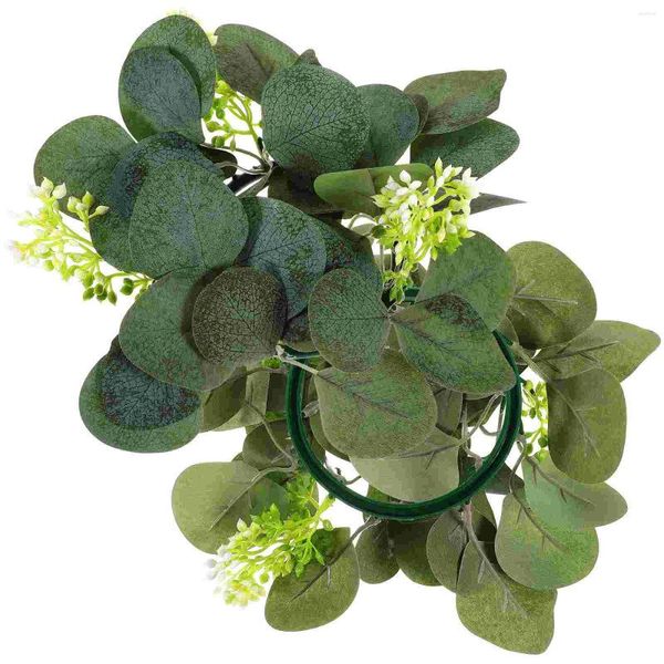 Dekorative Blumen, 2 Stück, Kerzenständer, Girlande, Kränze, Dekoration, Weihnachten, künstlicher Eukalyptus, Ring, Ringe, Weihnachten, amerikanischer Stil für Säulen