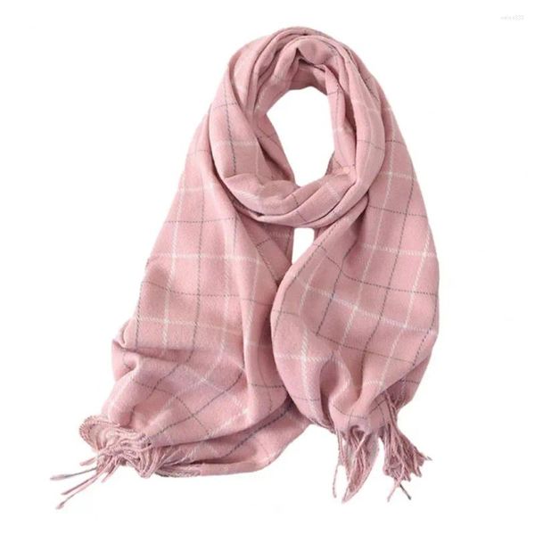 Шарфы, удобный шарф, женский роскошный клетчатый принт, зимняя утолщенная шаль из искусственного кашемира, элегантная шаль