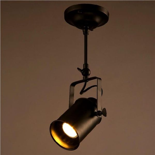 Loft vintage led luzes de pista ferro forjado lâmpadas teto roupas barra spotlight estilo industrial americano haste spot lighting310i