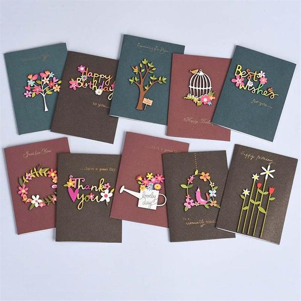 Kleine Grußkarte im Vintage-Stil, Holzschnitzerei, Furnier, Dankeskarten für alles Gute zum Geburtstag, Muttertag, Weihnachten, Babyparty, Einladung 309C
