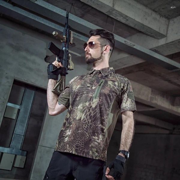 Magliette da uomo Camicia militare tattica Uomo Estate T-shirt mimetica militare ad asciugatura rapida Manica corta traspirante da uomo
