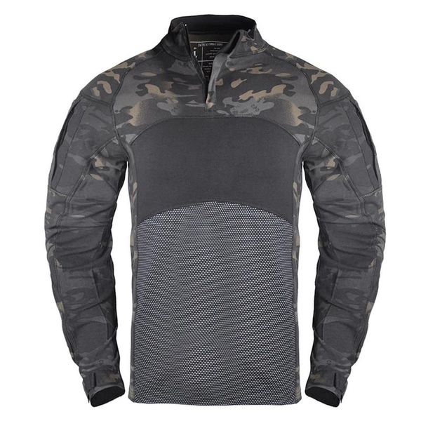 Gonna Gomito Ispessimento Camicia da Combattimento da Uomo Esercito Militare Multicam Maglietta Mimetica Outdoor Airsoft Paintball Caccia Abbigliamento Tattico