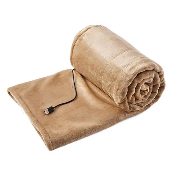 Электрическое одеяло USB с электрическим подогревом Одеяло утолщенное с большим диапазоном нагрева Одеяло с подогревом по подолу для дивана Плюшевое носимое теплое шаль 231216