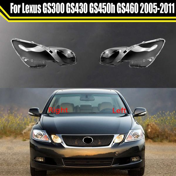 Capa de lente de vidro para farol de carro, proteção transparente para lente de farol de carro, tampas de lâmpada para lexus gs300 gs430 gs450h gs460 2005 ~ 2011