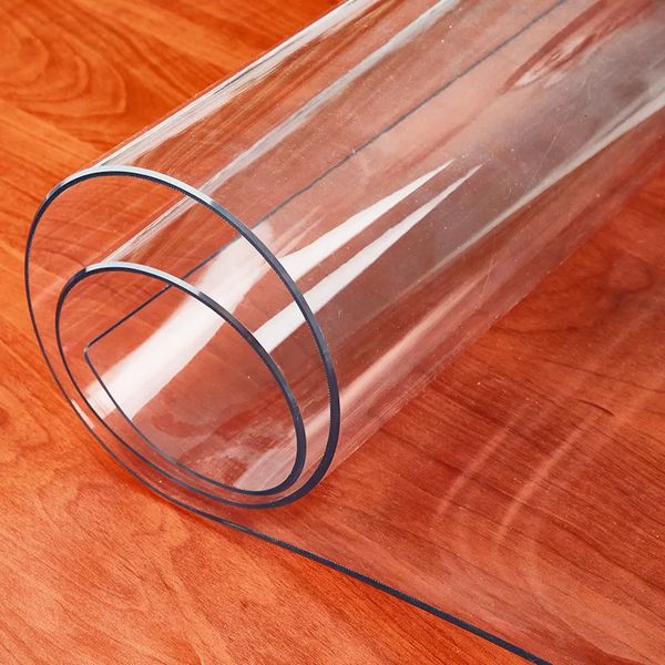 Tapete de mesa de pvc, vidro macio, cobertura de mesa, transparente, à prova d'água, para casa, sala de estar, toalha de mesa 1.0mm 231216