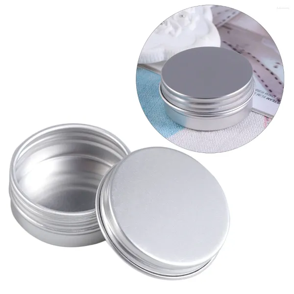Aufbewahrungsflaschen Aluminium-Zinnglas Nachfüllbare Behälter 15 ml Probenbox mit Deckel Runder Topf für Lippen-Make-up