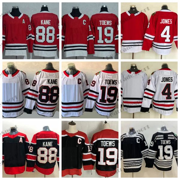 2023 Ters Retro 19 Jonathan Toews Hokey Formaları 88 Patrick Kane 4 Seth Jones Mens Ana Sayfa Kırmızı Kış Klasik Siyah C Yama