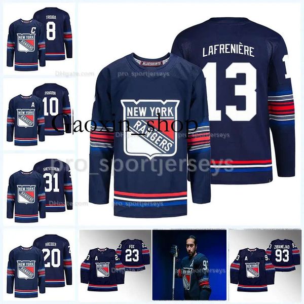 Gaoxin Adam Fox Ryan Lindgren NY Rangers 2023-24 Terza maglia Jacob Trouba Miller Jerseyigor Shesterkin Chris Kreider Mika Zibanejad Artemi Panarin