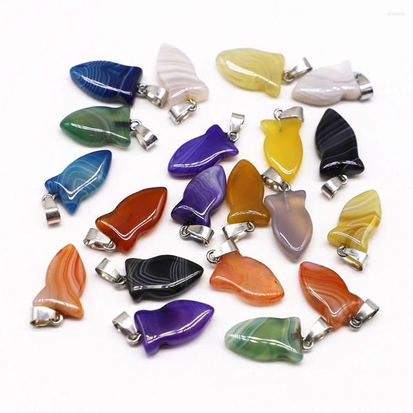 Anhänger Halsketten 10 teile/los Design Natürliche Stein Achate Kristall Mode Pfeil Onyx Charms DIY Halskette Schmuck Zubehör Großhandel