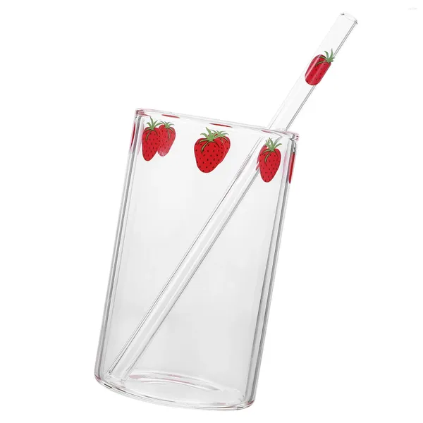 Bicchieri da vino 3 set Tazza in vetro per latte Trasparente Stoviglie liquide in paglia Regalo per studenti per la casa