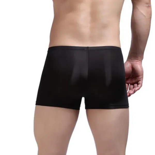 Unterhosen Herren Slips Stretch Nahtlose Unterwäsche Ice Silk Pouch Low Rise Höschen Solide Trunks Boxershorts Atmungsaktive Dessous