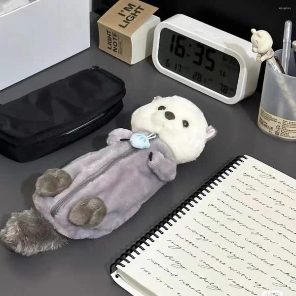 Borsa per penne per bambole in peluche creativa, morbida e carina, curativa, per decompressione, per riporre articoli di cancelleria, materiale scolastico, regalo per studenti Kawaii