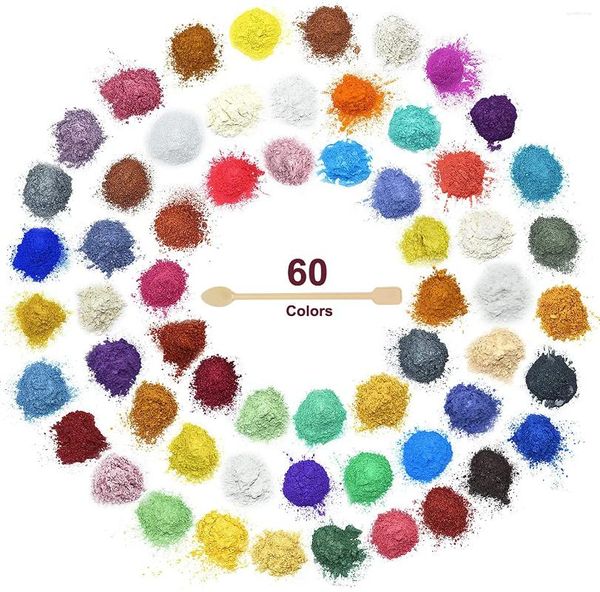 Glitter per unghie 50 g/borsa Perla Polvere di Mica Pigmento Polarizzato Melma Sapone Candela Resina Epossidica Colorante Symphony Perlescente Gel Colorante