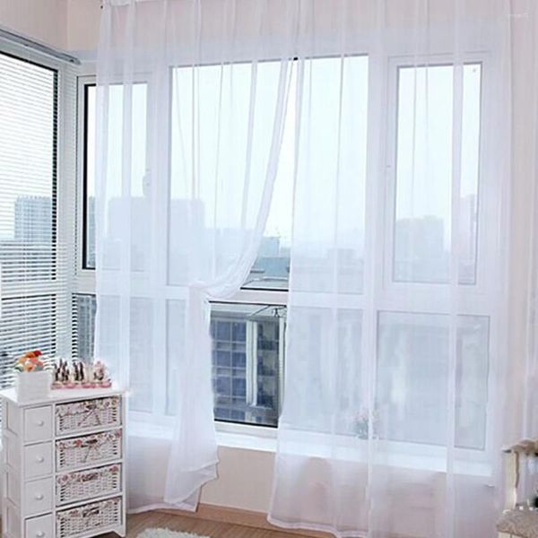 Vorhang Reine Farbe Hochzeit Glas Bildschirm Transparente Fenster Tür Raumteiler Hause Dekoration Cortinas DIY