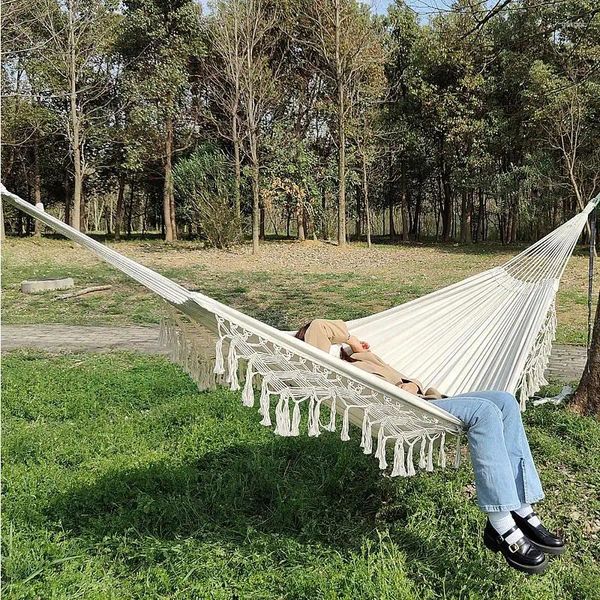 Mobili da campeggio Amache con nappe Doppie portatili da esterno pieghevoli per viaggi in campeggio Cortile che posa letti a battente Giardino