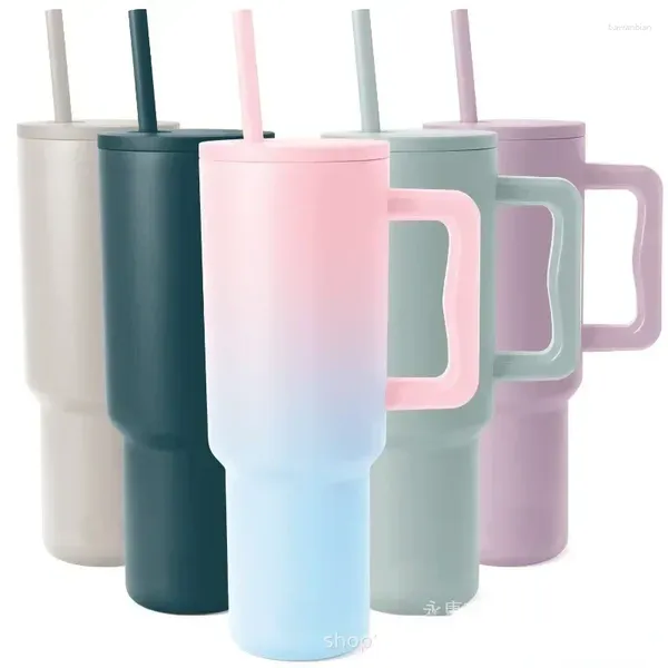 Canecas com alça para carro caneca 40 onças portátil ecológica isolada e refrigeradores 304 com cerveja