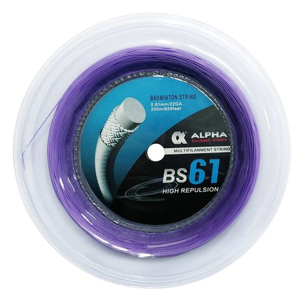 Cordas para raquetes de tênis, 1 carretel bs61, corda de badminton, 0.61mm, 200m, para jogador de força, corda de raquete de badminton 231216