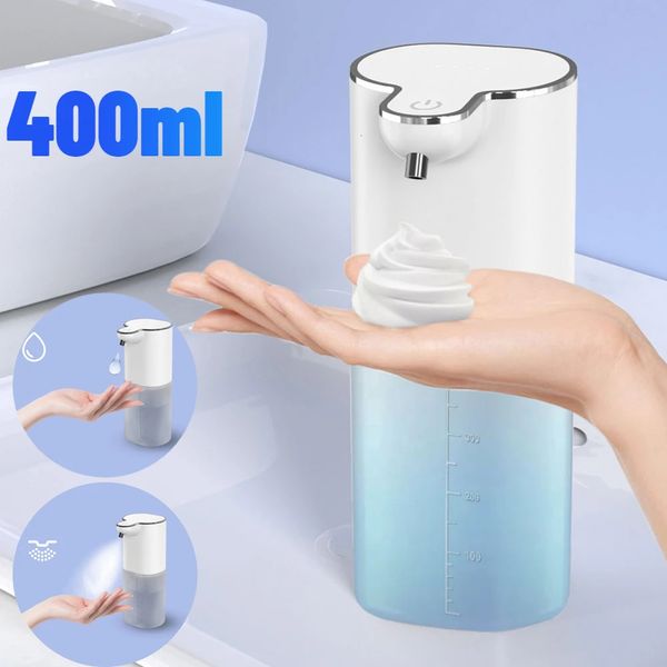 Dispenser di sapone liquido 400ml Sensore automatico touchless Schiuma Gel Spray alcolico Macchina per lavaggio intelligente montata a parete 231216