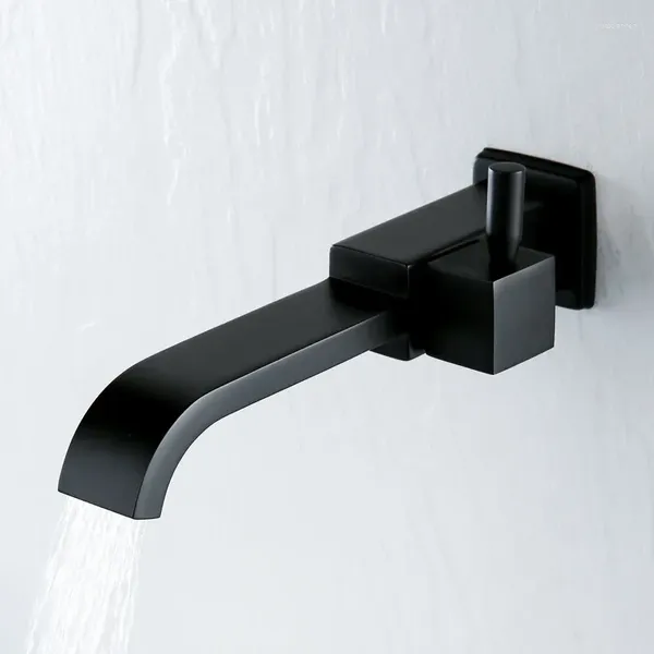 Badezimmer-Waschtischarmaturen, moderner Waschbecken-Wasserhahn, nur kaltes Wasser, Schwarz, Silber, Unterputz-Al-Wasserhahn, Messing