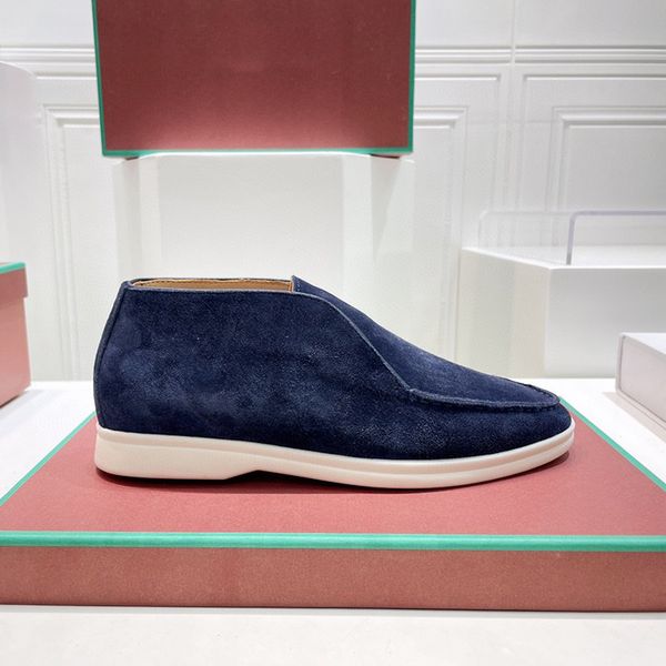 2024 nuovi mocassini alti in pelle abrasiva L P uno slip-on scarpe singole britanniche comode scarpe da guida piatte Scarpe da uomo scarpe da donna scarpe da amante Taglie 35-46 + scatola