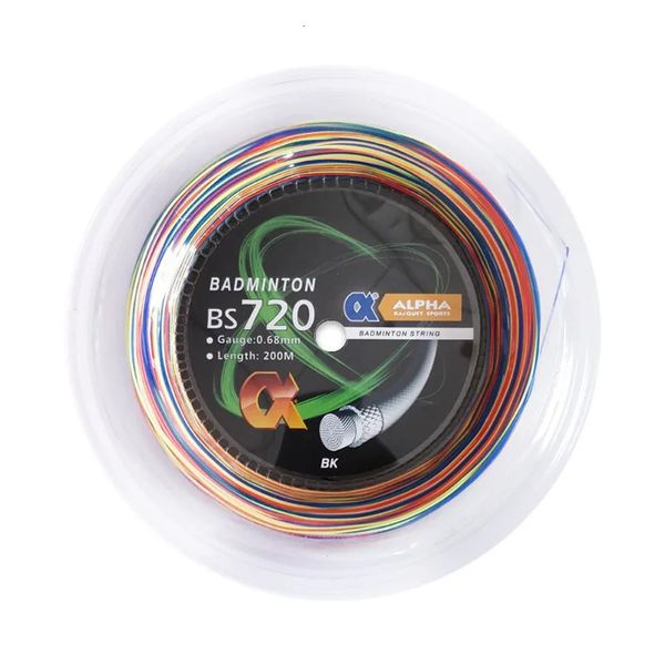 Corde per racchette da tennis Corde per racchette da badminton Bobine da 200 m Bobine Arcobaleno da 0,68 mm Corde da rete per palline da badminton da allenamento eccellenti 28 libbre BS720Accessori 231216