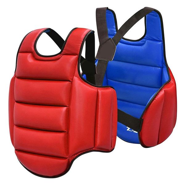 Equipamento de proteção 1 peça de proteção de peito de Karatê Sanda para crianças Taekwondo treinamento de boxe elástico macio desgaste de equipamento de proteção em ambos os lados 231216