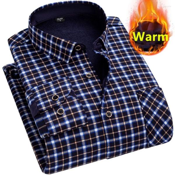 Мужские повседневные рубашки, осенне-зимняя модная клетчатая мужская рубашка с длинными рукавами и принтом, более теплая, мягкая одежда высокого качества