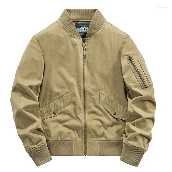 Jackets masculinos 2023outdoor Cargo Bomber Jacket Men Algodão Puro Algodão Primavera Mens Exército Verde Militar Casacos Masculino Chaquetas Hombre M-5xl